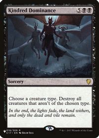 Kindred Dominance — The List Reprints