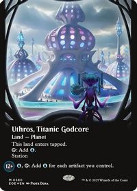 Uthros, Titanic Godcore (Borderless) (Galaxy Foil) — Edge of Eternities