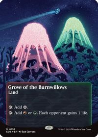 Grove of the Burnwillows (0152) (Borderless) (Galaxy Foil) — Edge of Eternities: Stellar Sights