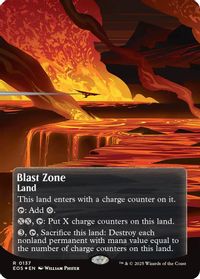 Blast Zone (0137) (Borderless) (Galaxy Foil) — Edge of Eternities: Stellar Sights