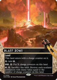 Blast Zone (0092) (Borderless) (Galaxy Foil) — Edge of Eternities: Stellar Sights