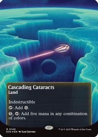 Cascading Cataracts (0140) (Borderless) (Galaxy Foil) — Edge of Eternities: Stellar Sights