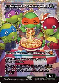 Michelangelo, Weirdness to 11 (Showcase) (Fracture Foil) — Teenage Mutant Ninja Turtles