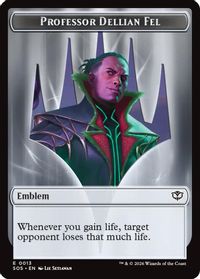 Emblem - Professor Dellian Fel  // Pest (0008) Double-Sided Token — Secrets of Strixhaven