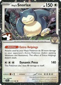 Hop's Snorlax - 117/159 (Cosmos Holo) — Prize Pack Series Cards
