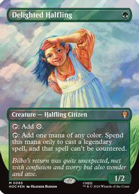 Delighted Halfling (Borderless) (Surge Foil) — The Hobbit: Eternal-Legal