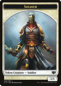 Soldier // Spirit Double-Sided Token — Commander 2014