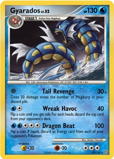 Gyarados - 19/100 (DP Stormfront) card art