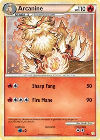 Arcanine - 1/123 (HeartGold & SoulSilver) card art