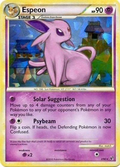 Espeon - 2/90 (HGSS Undaunted - Cracked Ice Holo) card art