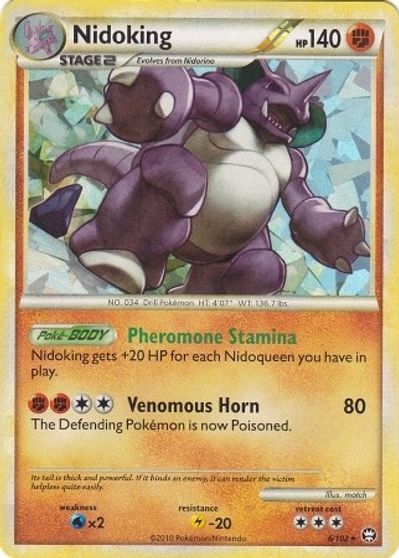 Nidoking - 6/102 (Cracked Ice Holo) card art