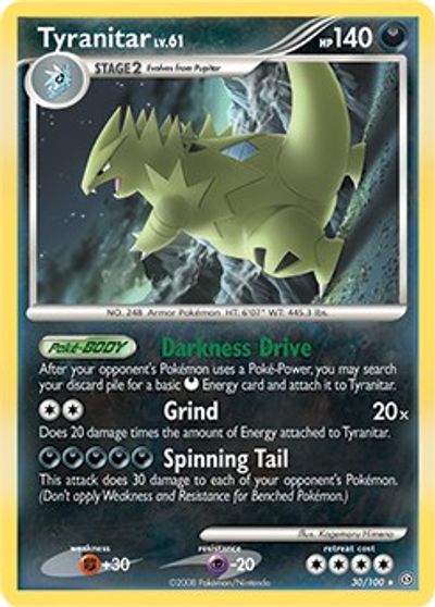 Tyranitar - 30/100 (DP Stormfront) card art