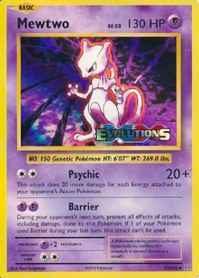 Mewtwo (XY Evolutions Prerelease) card art