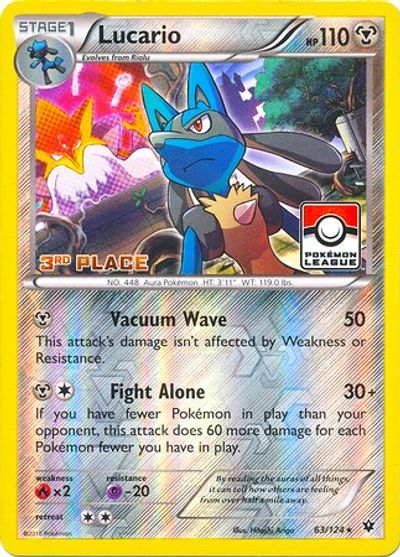 Lucario - 63/124 (Pokemon League) [3rd Place] card art