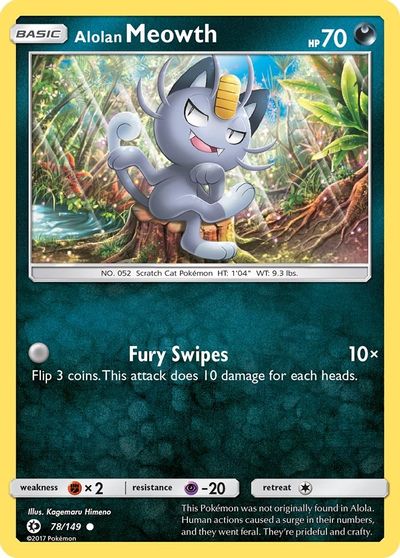 Alolan Meowth card art