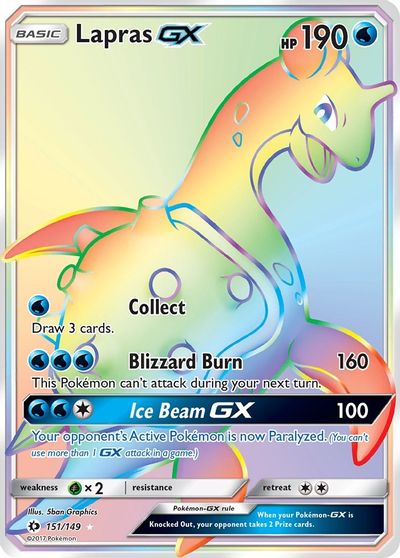 Lapras GX (Secret) card art