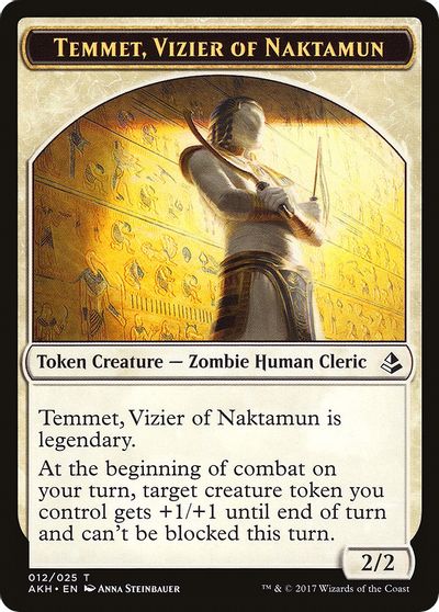 Temmet, Vizier of Naktamun // Zombie Double-Sided Token card art