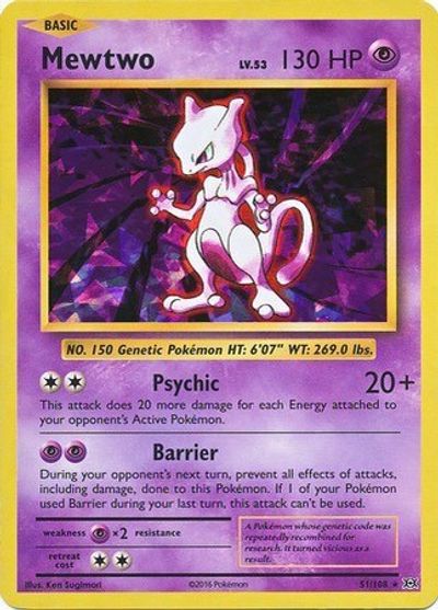 Mewtwo - 51/108 (Cracked Ice Holo) card art