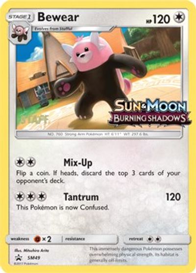 Bewear - SM49 (Prerelease) [Staff] card art