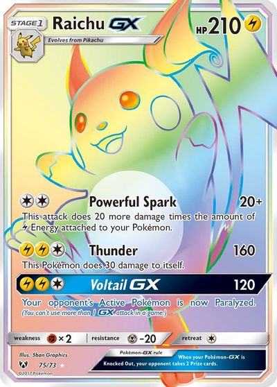 Raichu GX (Secret) card art