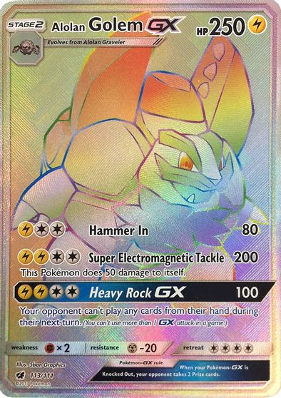 Alolan Golem GX (Secret) card art