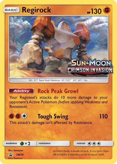 Regirock - SM74 (Prerelease) card art