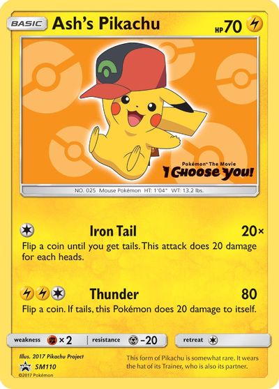 Ash's Pikachu - SM110 card art