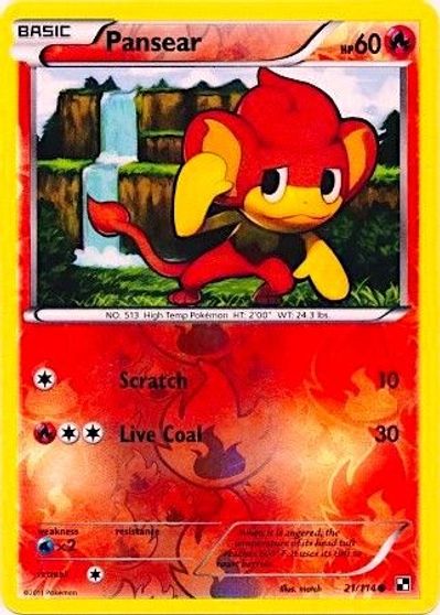 Pansear - 21/114 (Energy Holo) card art