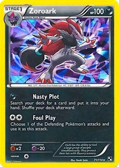 Zoroark - 71/114 (Cracked Ice Holo) card art