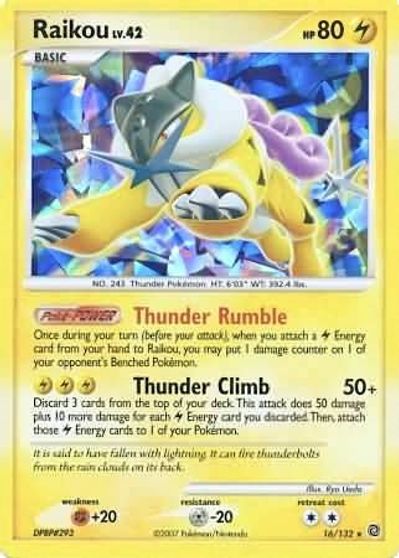 Raikou - 16/132 (Cracked Ice Holo) card art