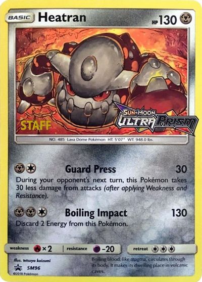 Heatran - SM96 (Prerelease) [Staff] card art