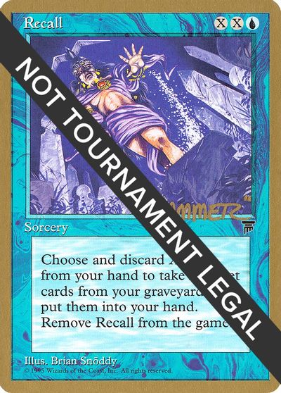 Recall - 1996 Shawn "Hammer" Regnier (LEG) card art