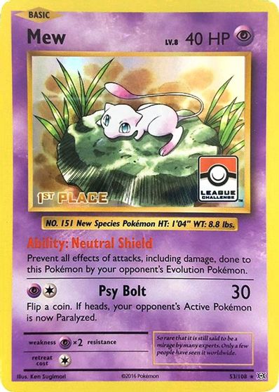 Mew - 53/108 (League Challenge) [1st Place] card art