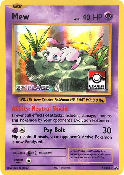 Mew - 53/108 (League Challenge) [2nd Place] card art