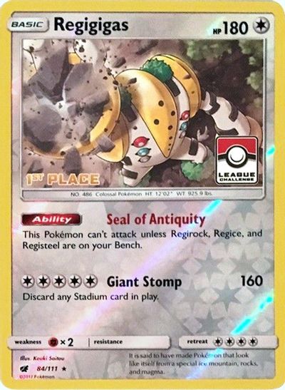 Regigigas - 84/111 (League Challenge) [1st Place] card art