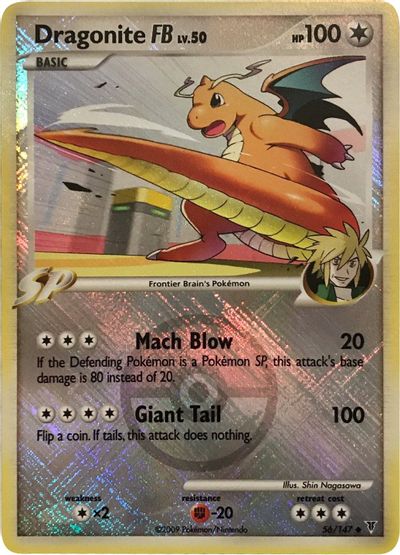 Dragonite FB - 56/147 (League Promo) card art