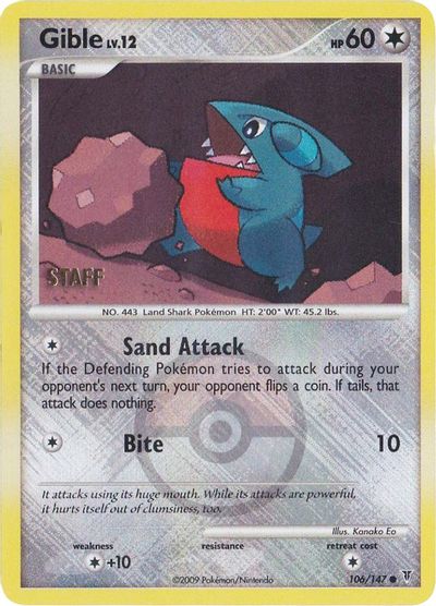 Gible - 106/147 (Championship Promo) [Staff] card art