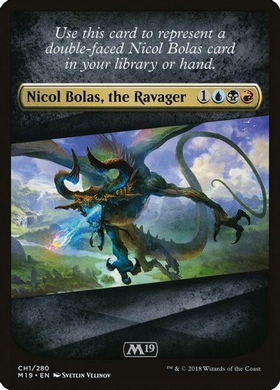 Checklist Card - Core Set 2019 (Nicol Bolas, the Ravager) card art