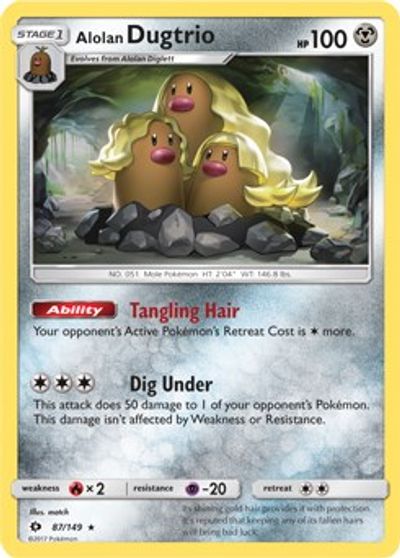 Alolan Dugtrio - 87/149 (Cosmos Holo) card art