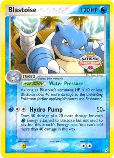 Blastoise - 14/100 (National Championships) card art