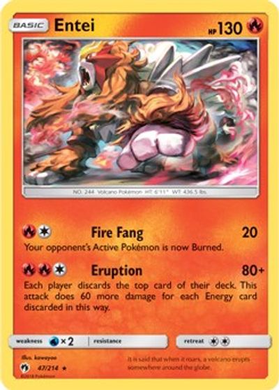 Entei - 47/214 (SM Lost Thunder) card art