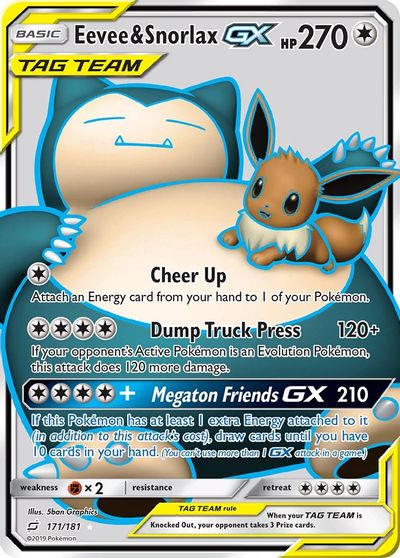 Eevee & Snorlax GX (Full Art) card art
