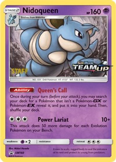 Nidoqueen - SM160 (Prerelease) [Staff] card art