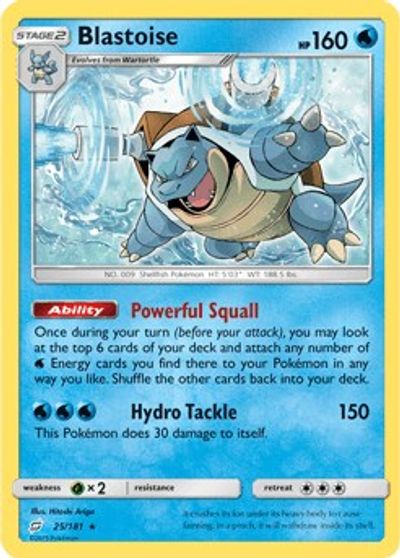 Blastoise - 25/181 (Cracked Ice Holo) card art