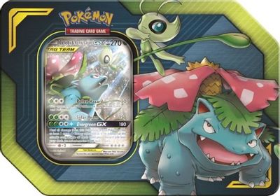 TAG TEAM Tin [Celebi & Venusaur GX] card art