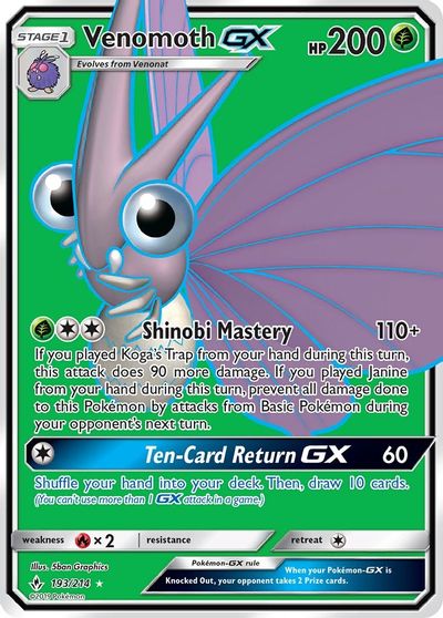 Venomoth GX (Full Art) card art