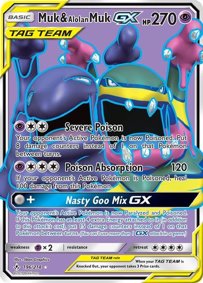 Muk & Alolan Muk GX (196) (Full Art) card art