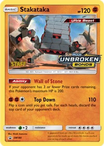 Stakataka - SM180 (Prerelease) [Staff] card art