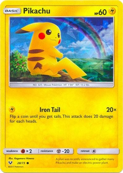 Pikachu - 28/73 (Cracked Ice Holo) card art