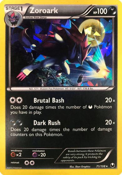 Zoroark - 71/108 (Cracked Ice Holo) card art